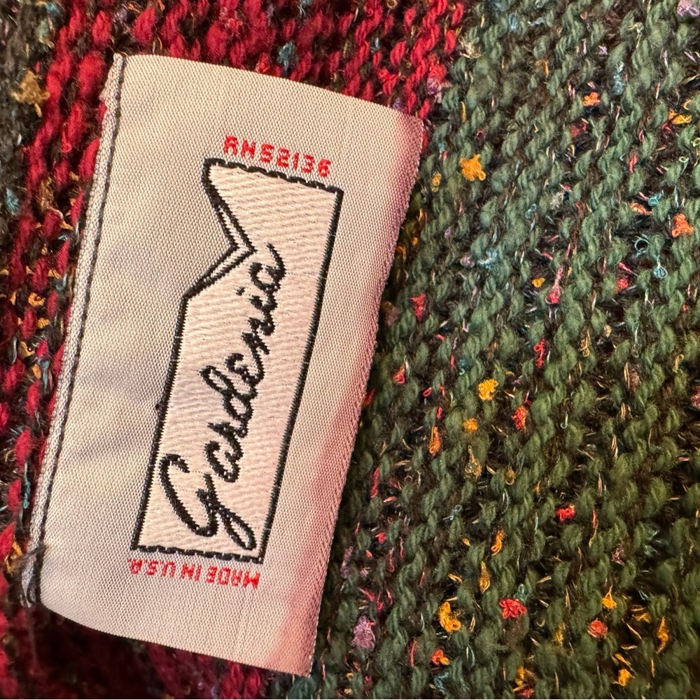 Vintage 80s Gardenia Mixed Knit Confetti Tweed Surplice Vest - Made in USA - Picture 3 of 7